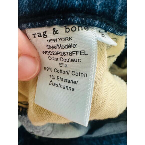 RAG & BONE Dark Wash Denim Dre Low Rise Subtle Cuff Boyfriend Jeans Size 26 - Picture 14 of 14